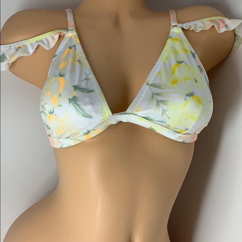 Pink Victoria’s Secret flutter yellow floral swim